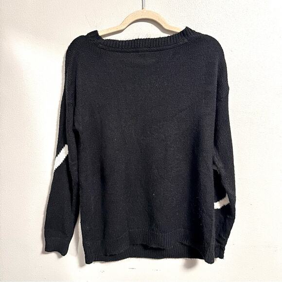 Garage Crewneck Love Long Sleeve Sweater Black White Women Small Valentines Day - Picture 3 of 6